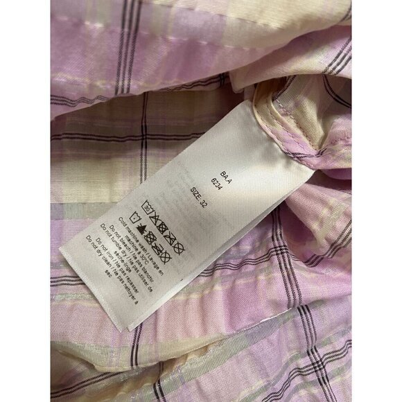 Ganni NWT Seersucker Sleeveless Collared Button Down Blouse Orchid Bloom Size XS - Picture 6 of 8